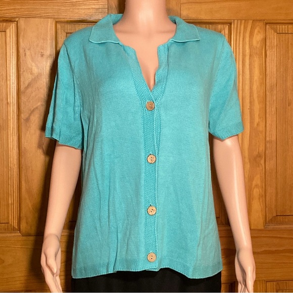 NWOT Blair BFA Classics Lightweight Short Sleeve Sweater Size L - Picture 1 of 11